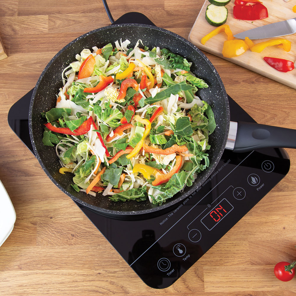 Quest 35839 Black Single Digital Induction Hob and Hot Plate 2000W Image 6