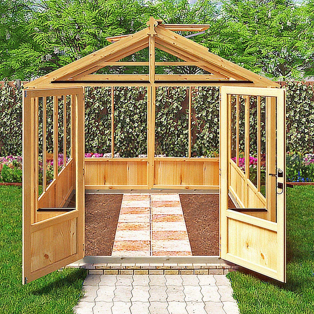 Shire Holkham 8 x 8ft Glazed Toughened Glass Greenhouse Image 5