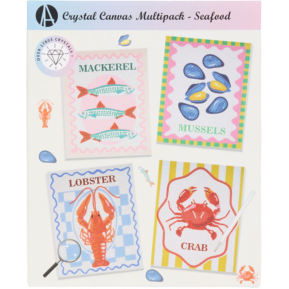 Pack of 4 Seafood Crystal Canvases Image 2