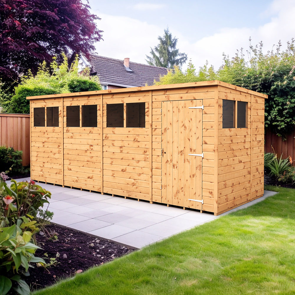Empire Sheds 16 x 6ft Tongue and Groove Wooden Pent Garden Shed Image 2