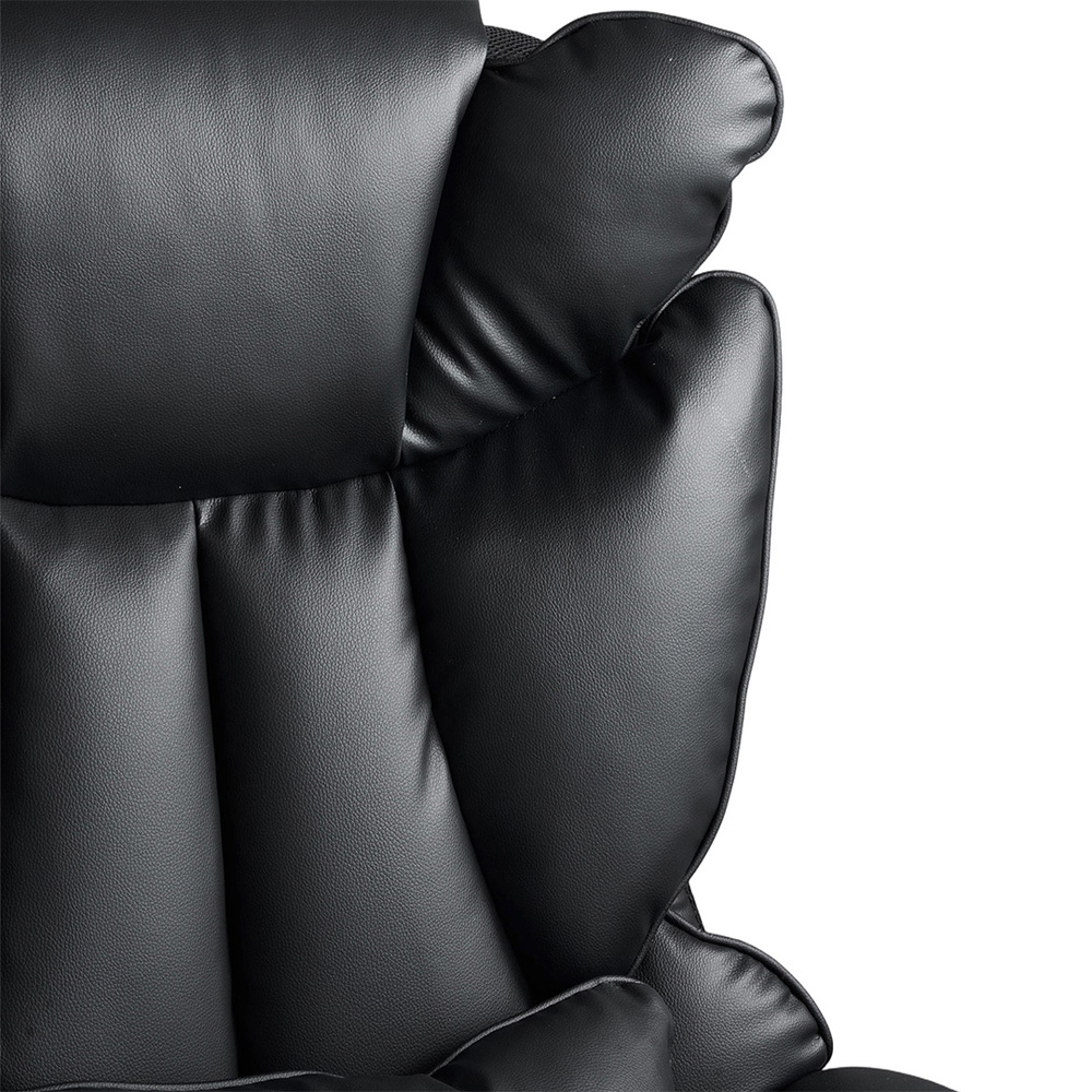Living and Home Black Ergonomic Office Chair with Adjustable Armrests and Footrest Image 3