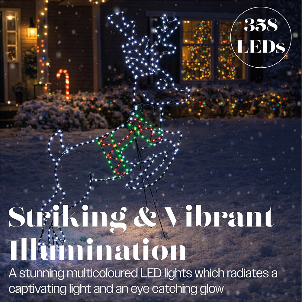 Xmas Haus 358 Multicolour Micro LED Metal Deer Silhouette with Stand Christmas Decoration 73cm Image 6