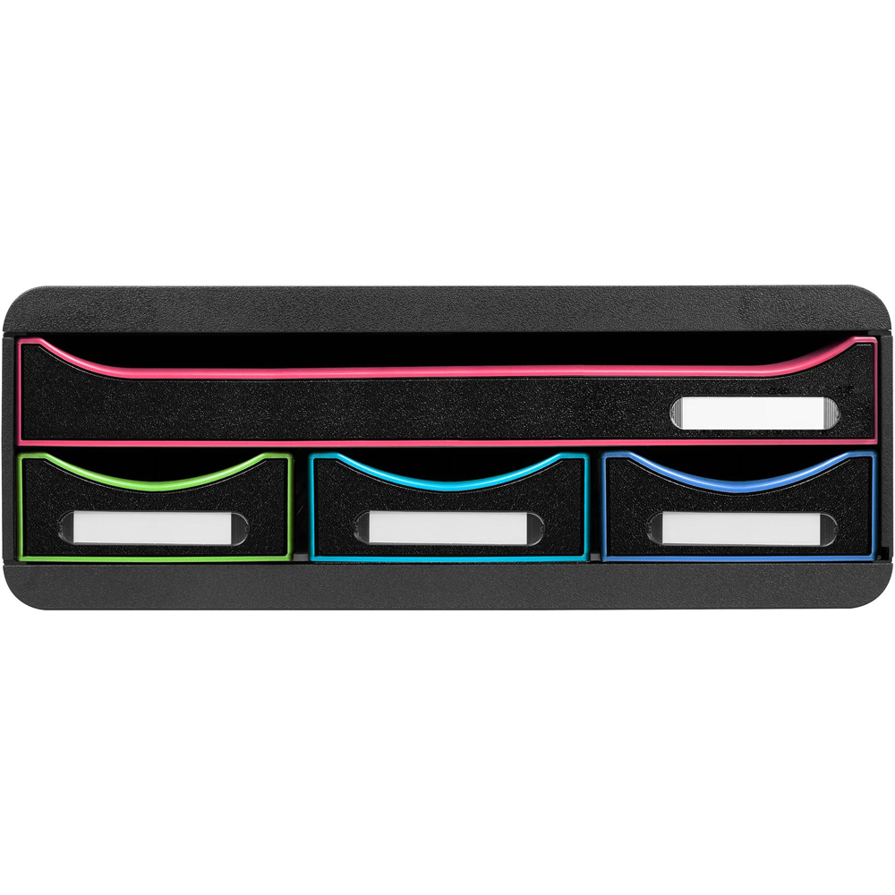 Exacompta Mini 4 Drawer Black and Harlequin Toolbox Image 3