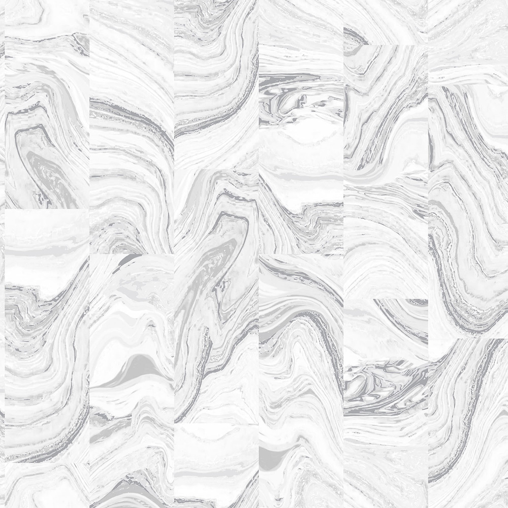 Galerie Organic Textures Agate Marble Tile Silver Grey Wallpaper Image 1