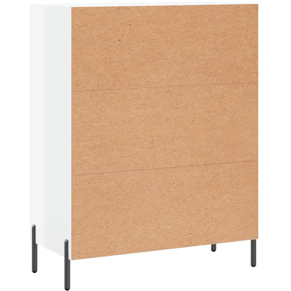 vidaXL Single Door 3 Drawer High Gloss White Sideboard Image 8