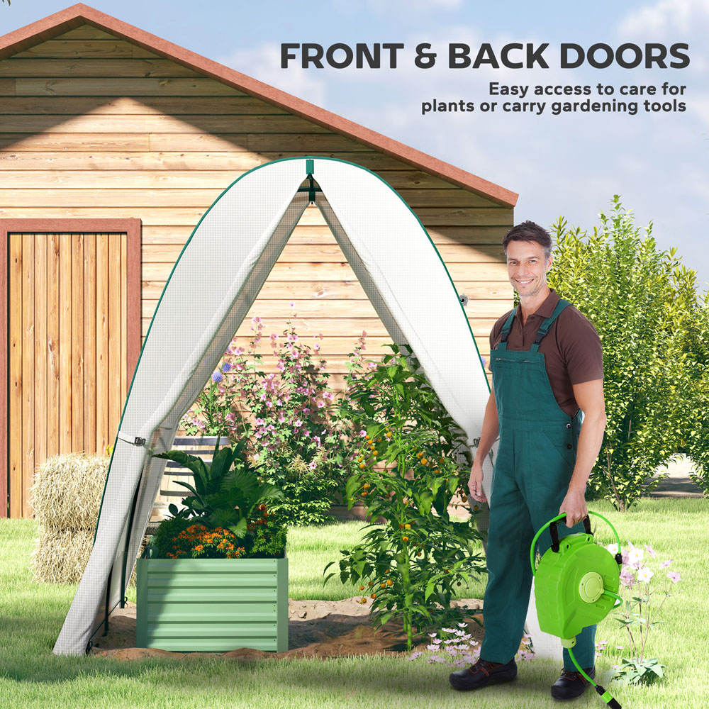Outsunny 2 Door White Portable 5.9 x 5.9ft Greenhouse Image 7