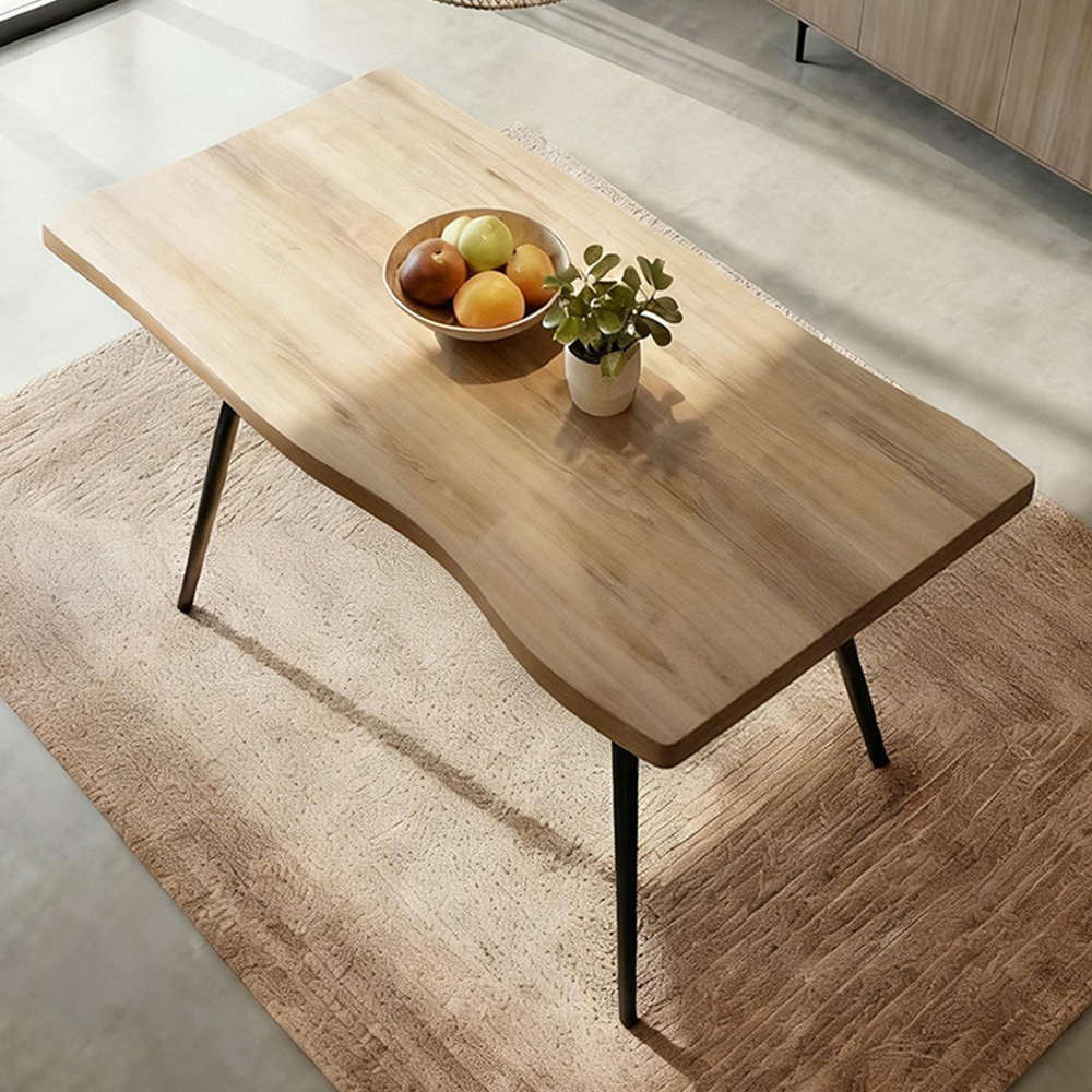Home Source Avara 4 Seater Dining Table Oak Woodgrain Effect Image 1