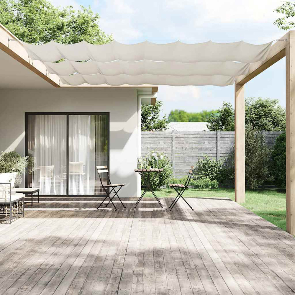 vidaXL White Oxford Fabric Vertical Awning 1 x 10m Image 1