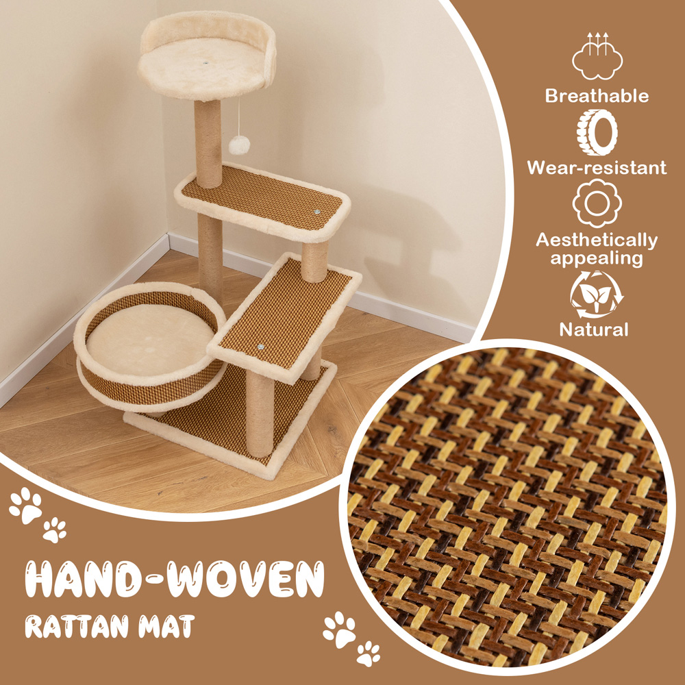 Costway Multi Level Cat Tree Tower with Scratching Posts 90cm Image 8