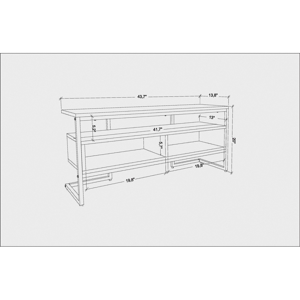 Decorotika Merrion 3 Shelf White Wenge TV Stand for 50 inch TV Image 7