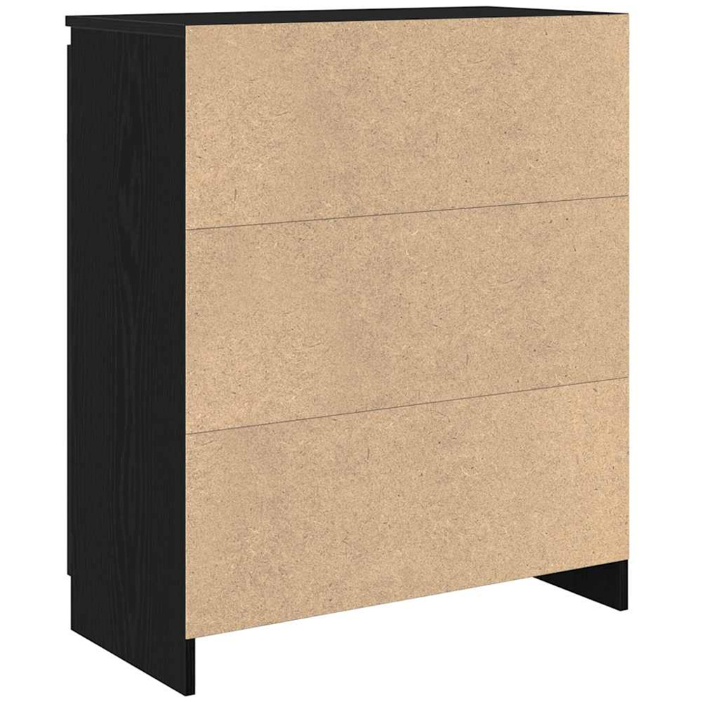 vidaXL 2 Door Single Drawer Black Oak Wooden Sideboard Image 7