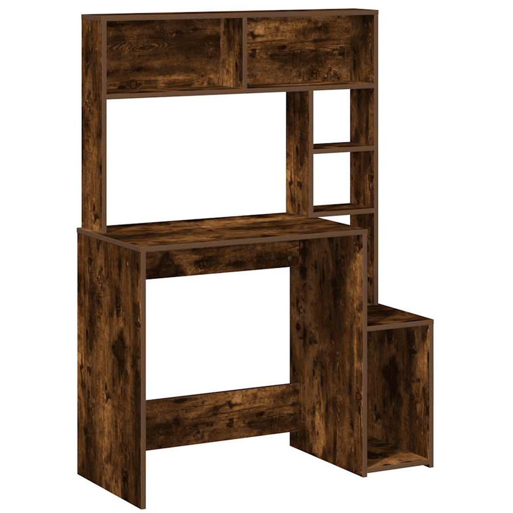 vidaXL 6 Shelf Study Desk Smoked Oak Image 2