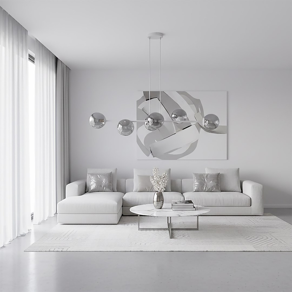 Emibig Magnus 6 Light Grey and Graphite E14 Ceiling Pendant Light Image 7