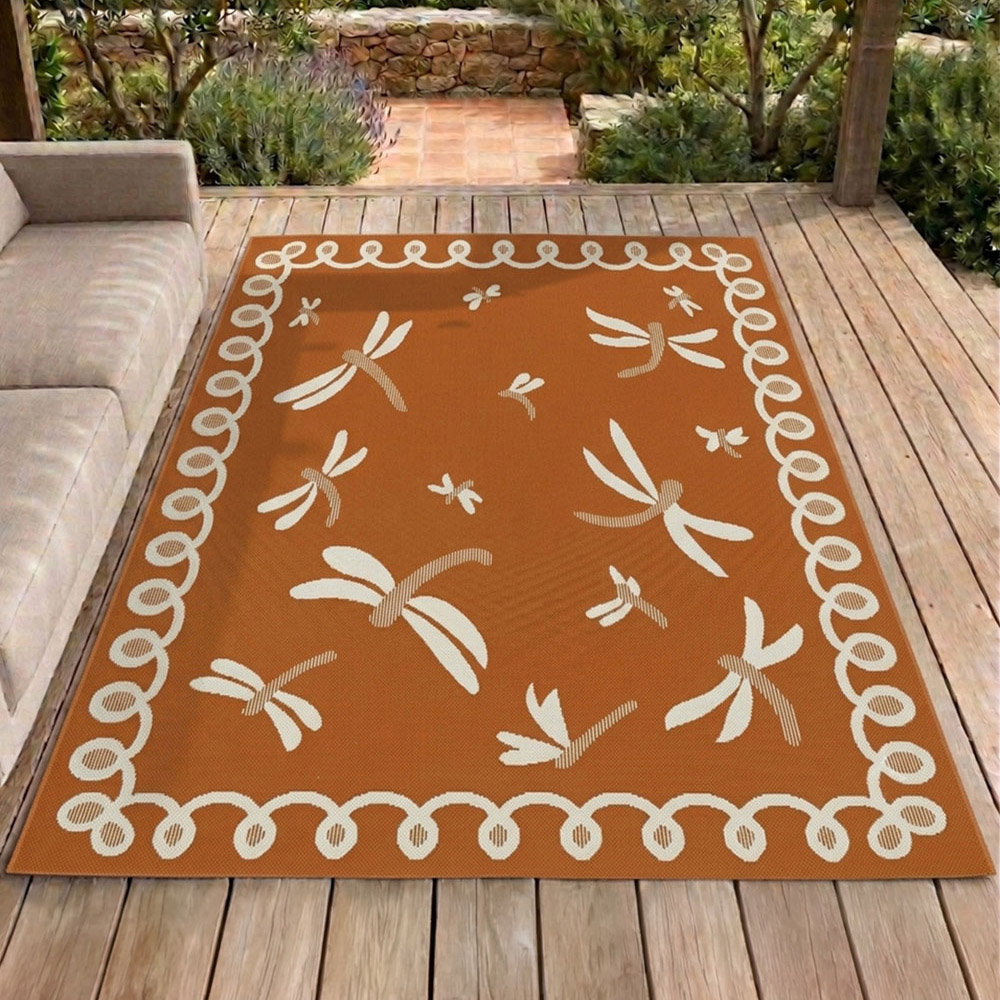 Portland Rugstyle Terracotta Dragonfly Rug 120 x 170cm Image 1