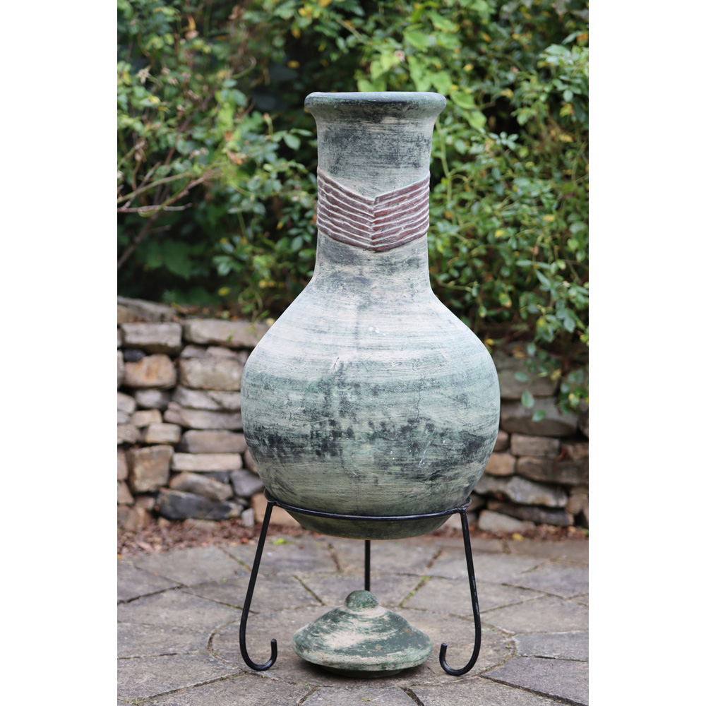 Gardeco Boudicca Extra Large Mexican Chimenea with Stand and Lid Image 4