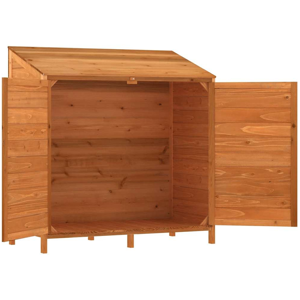 vidaXL 3.3 x 1.7ft Brown Wooden Pent Garden Shed Image 4