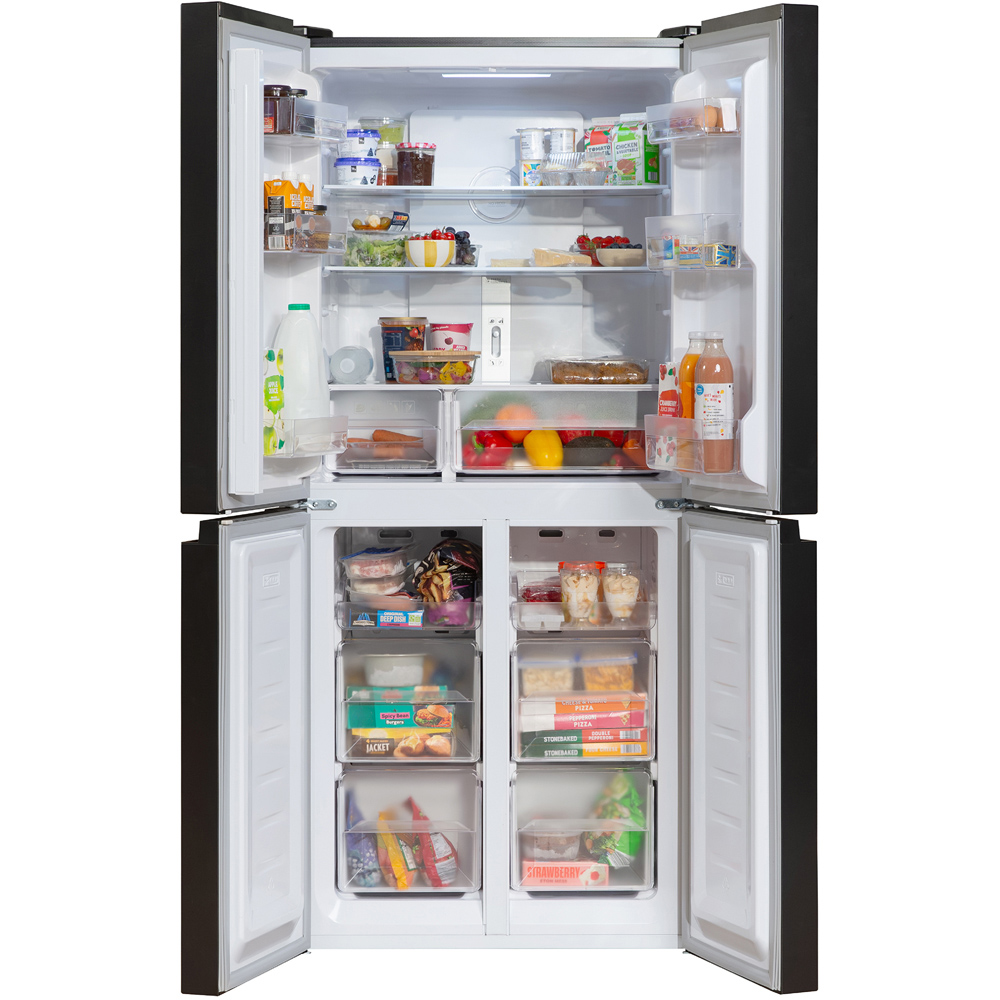 Russell Hobbs RH180A4FF802E1BS Black Steel 4 Door Fridge Freezer 421L Image 3