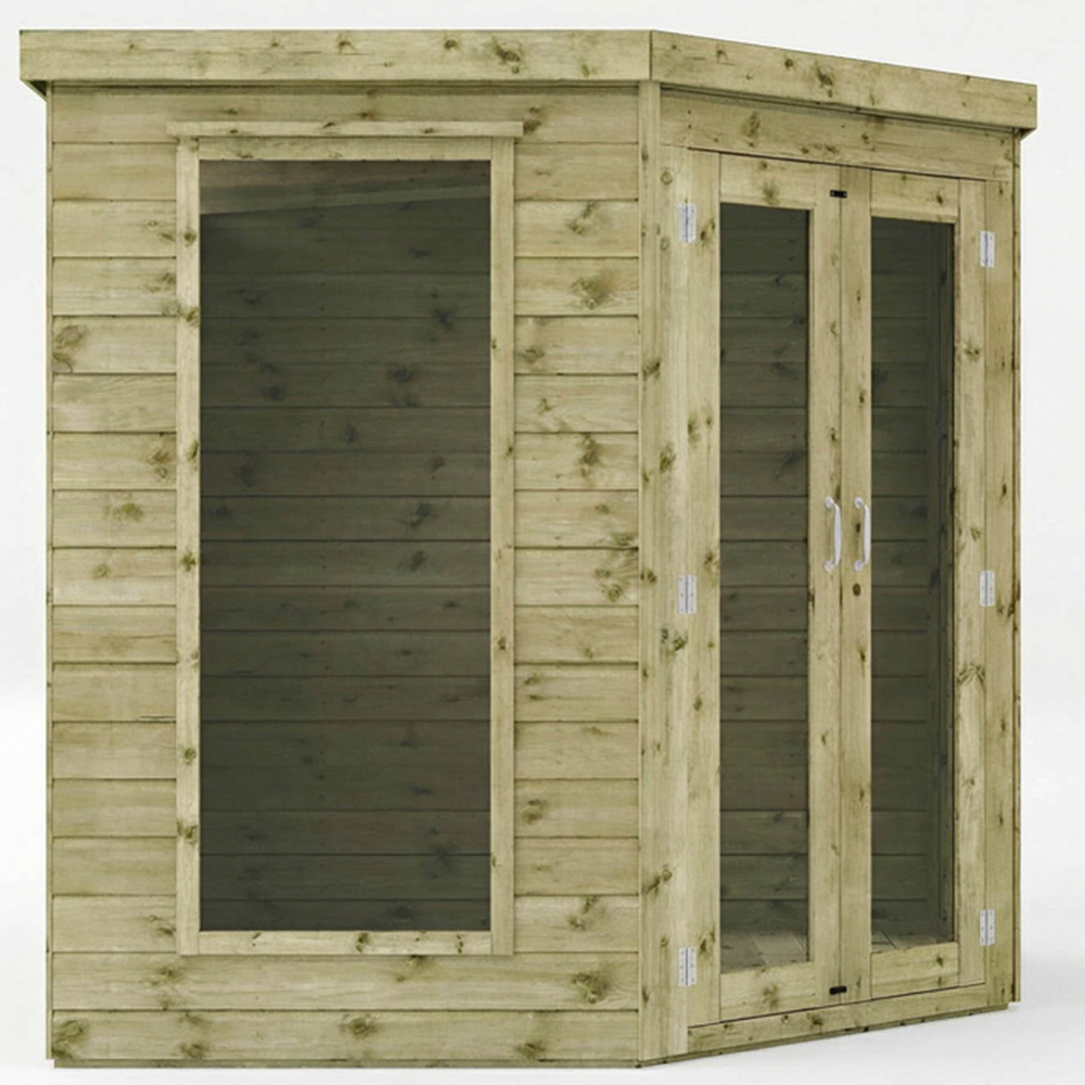 Mercia 7 x 7ft Double Door Shiplap Corner Summerhouse with Side Shed Image 4