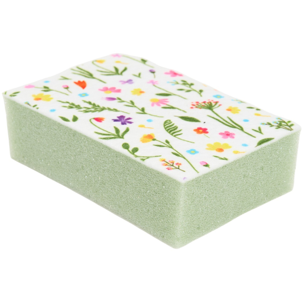 Pack of 2 Wildflower Printed Sponges Green Image 4