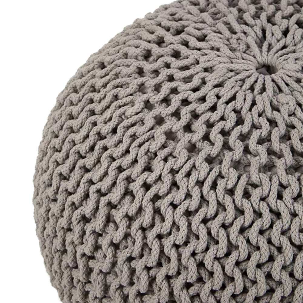 Kaikoo Knitted Grey Knitted Pod Pouffe Image 3
