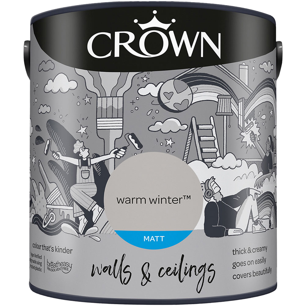 Crown Walls & Ceilings Warm Winter Matt Emulsion Paint 2.5L Image 2
