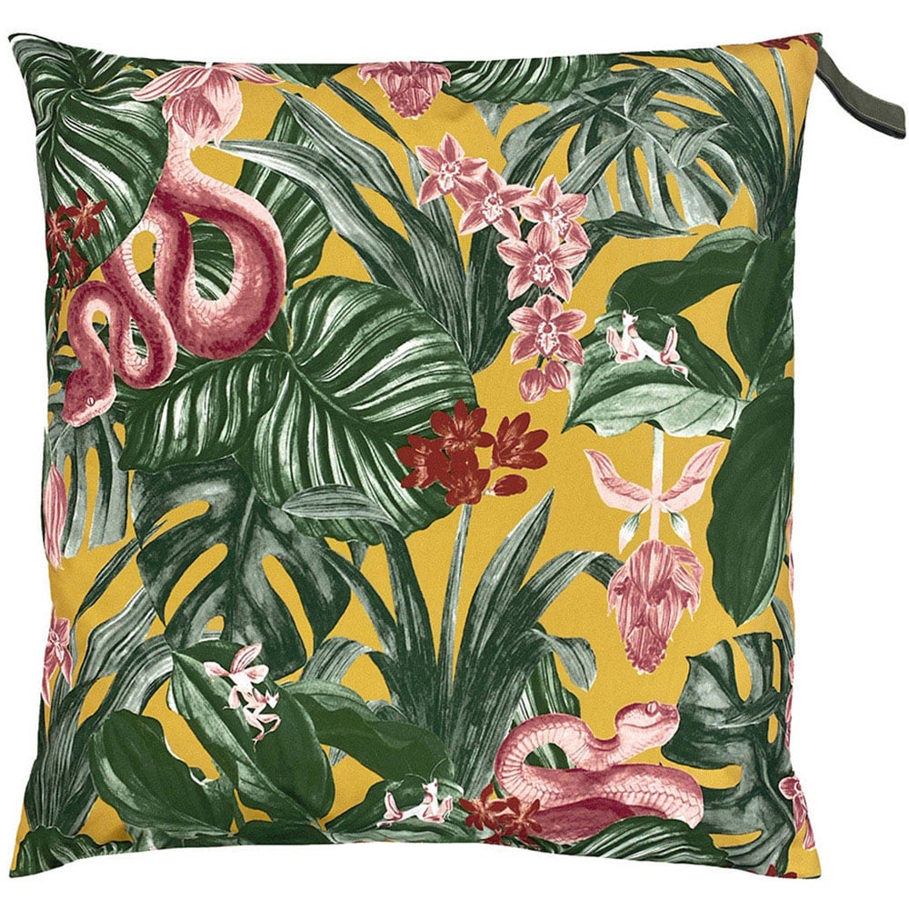 furn. Medinilla Mustard Tropical UV & Water Resistant Outdoor Floor Cushion Image 1