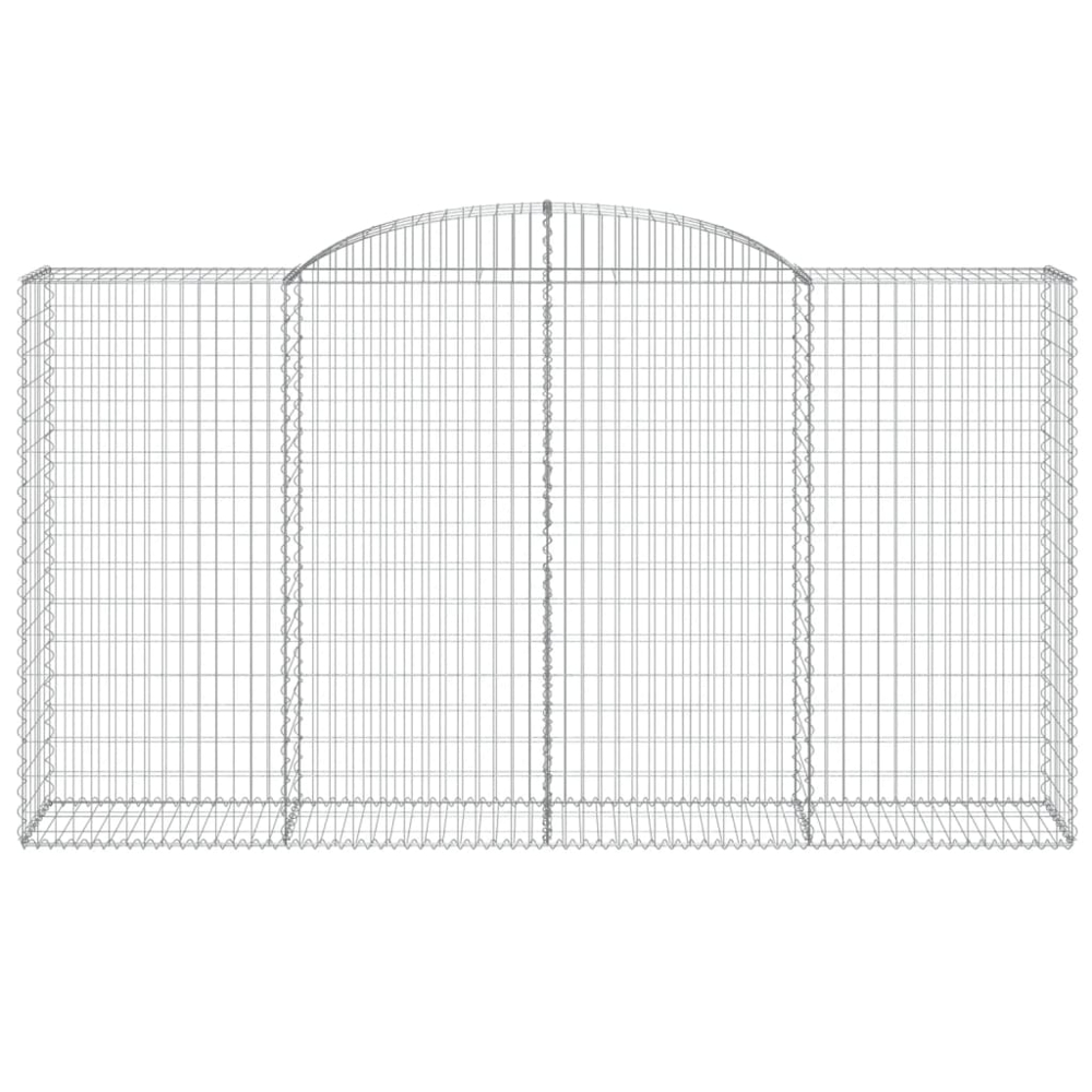 vidaXL Silver Galvanised Iron Arched Gabion Basket 300 x 50 x 160/180cm Image 3