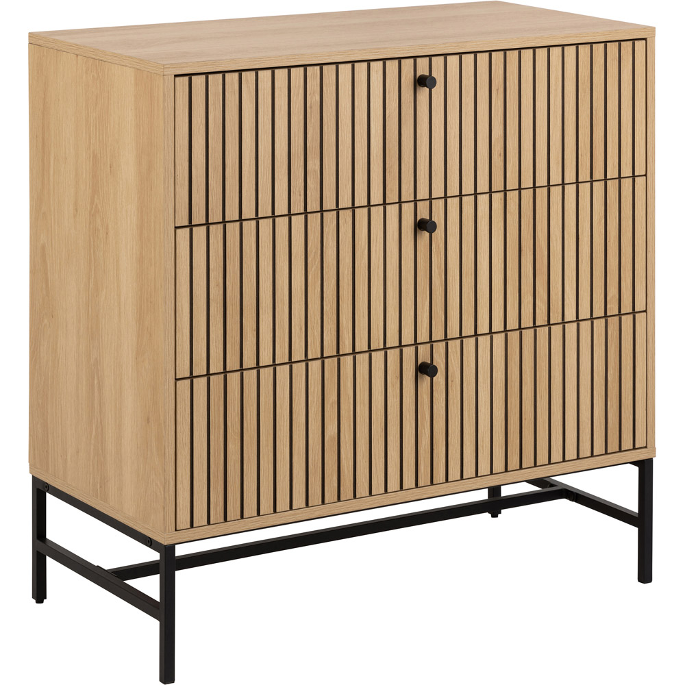 Florence Albany 3 Drawer Oak Chest of Drawers Image 2