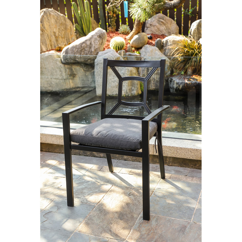 Outdoor Living Aspull 4 Seater Garden Dining Set Black Image 4