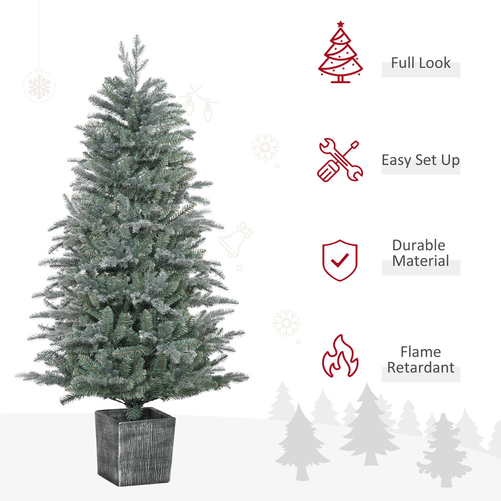 Everglow Green Tall Artificial Christmas Tree with Pot Stand 5ft Image 4