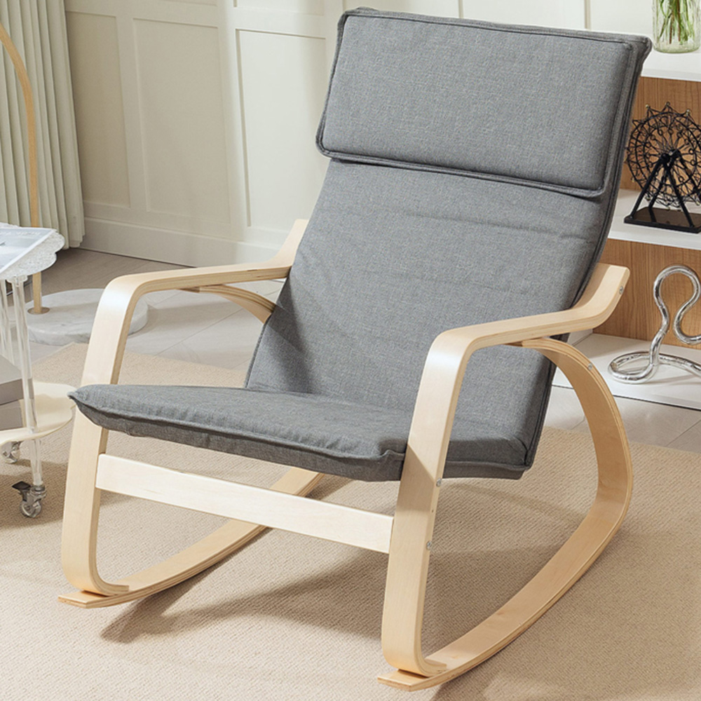 Portland Grey Rocking Chair with High Back Image 1