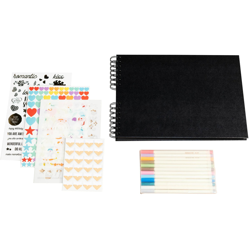 Exacompta Scrap-Addict Black Spiral Scrapbook Kit 70 Pages 210 Photos Image 3