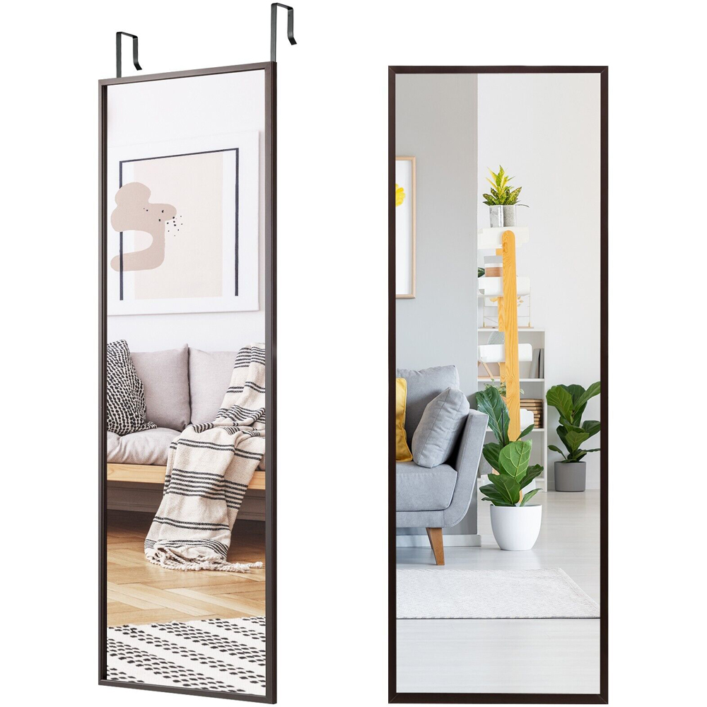 Costway Brown Full Length Wall Mirror 180 x 36cm Image 3