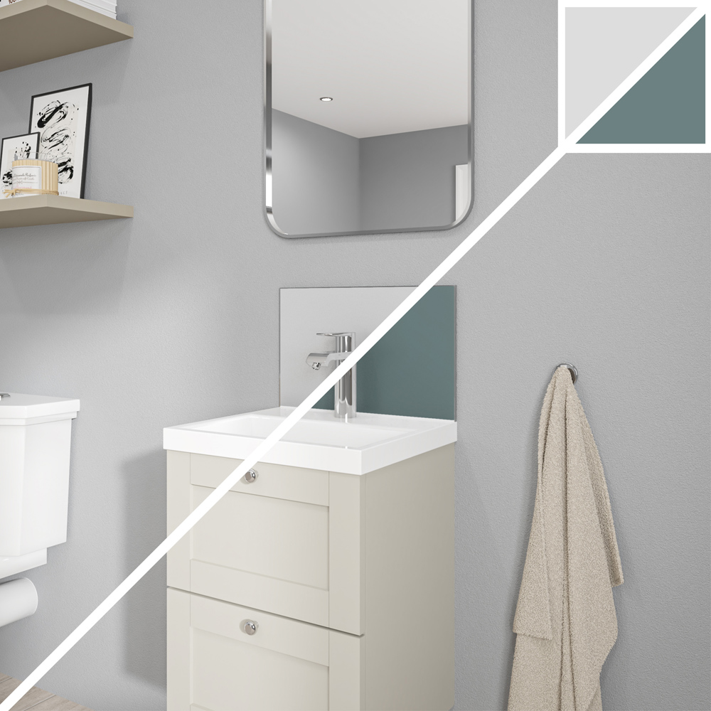 Wetwall Alloy Glacier White and Neptune Blue Splashback 400 x 250mm Image 6