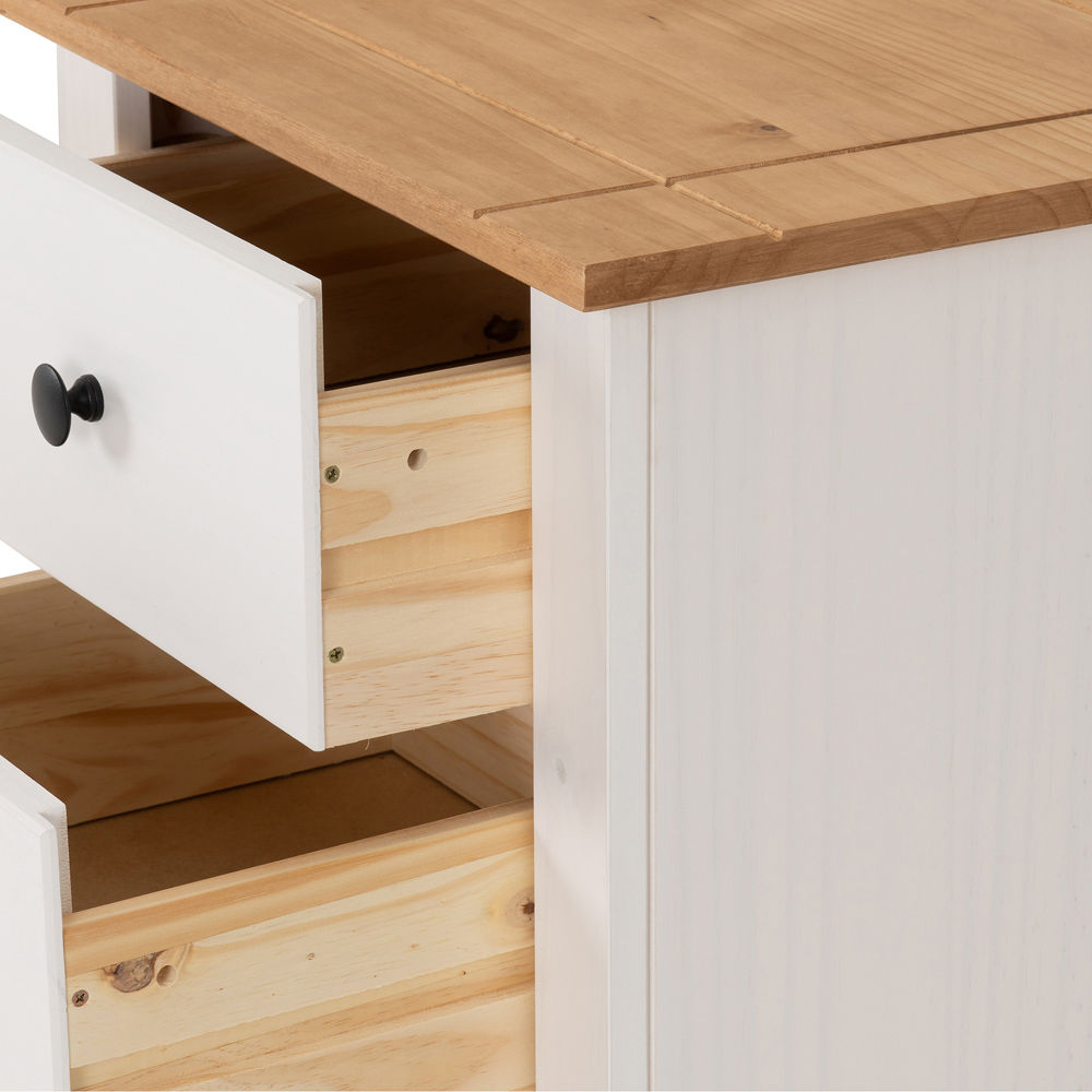 Seconique Panama 5 Drawer White and Natural Wax Chest of Drawers Image 5