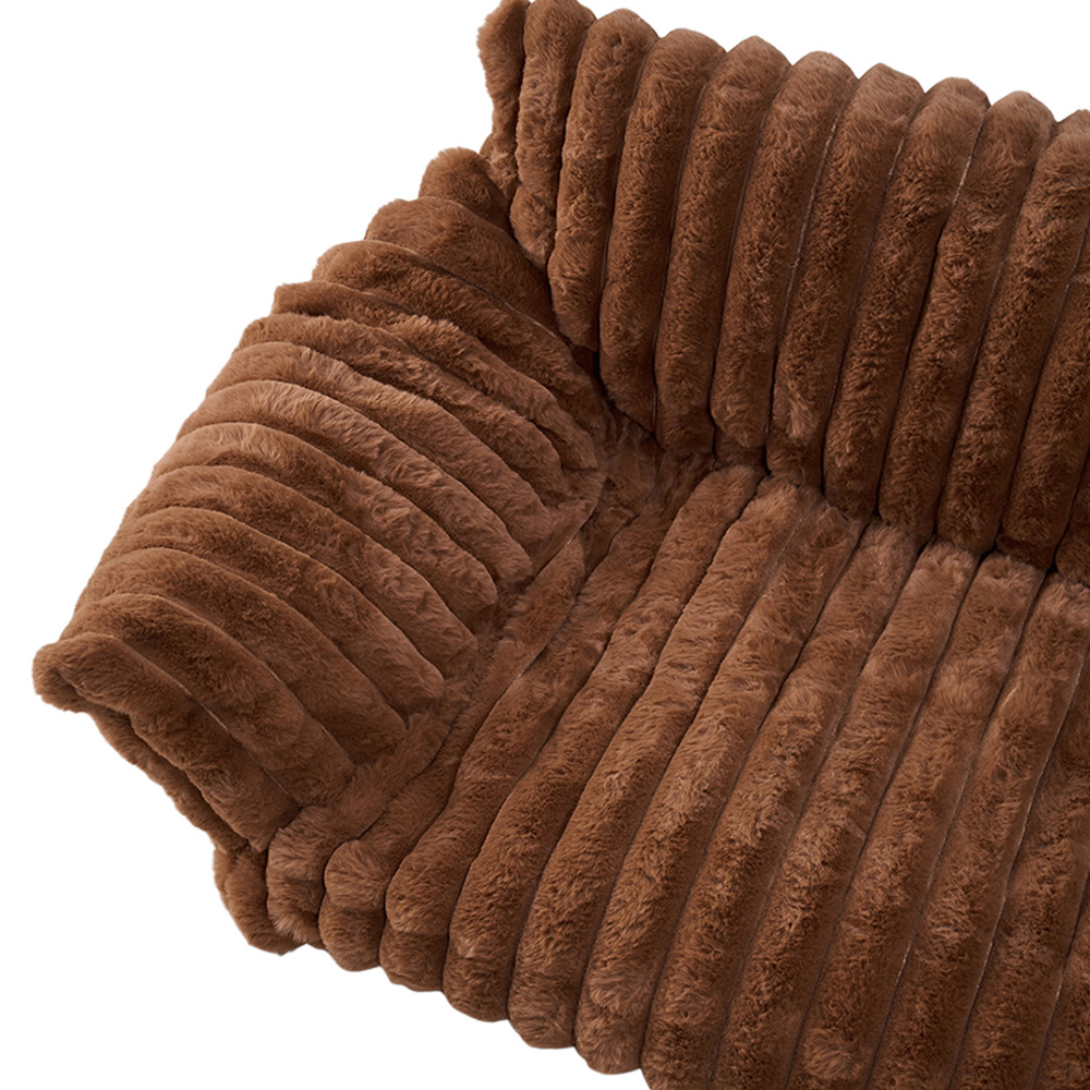 H&O Direct 61cm Dark Brown Super Soft Channel Warm Pet Sofa Bed Image 4