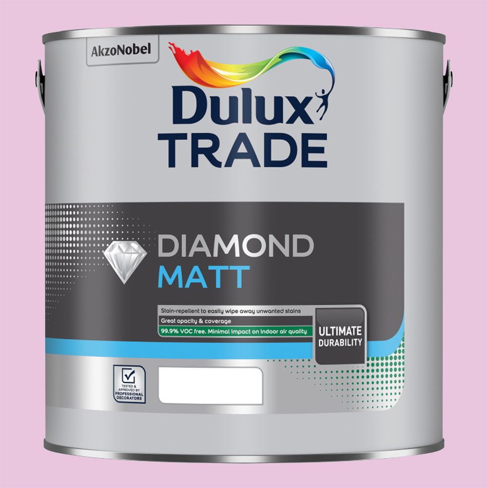 Dulux Trade Sweet Pink Walls and Ceilings Diamond Matt Paint 2.5L Image 2