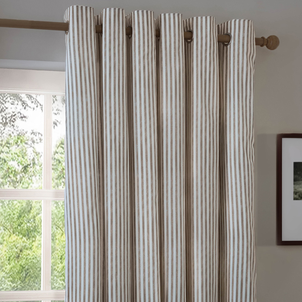 Yard Mole Hebden Striped 100% Cotton Lined Eyelet Curtains 229 x 137cm Image 4