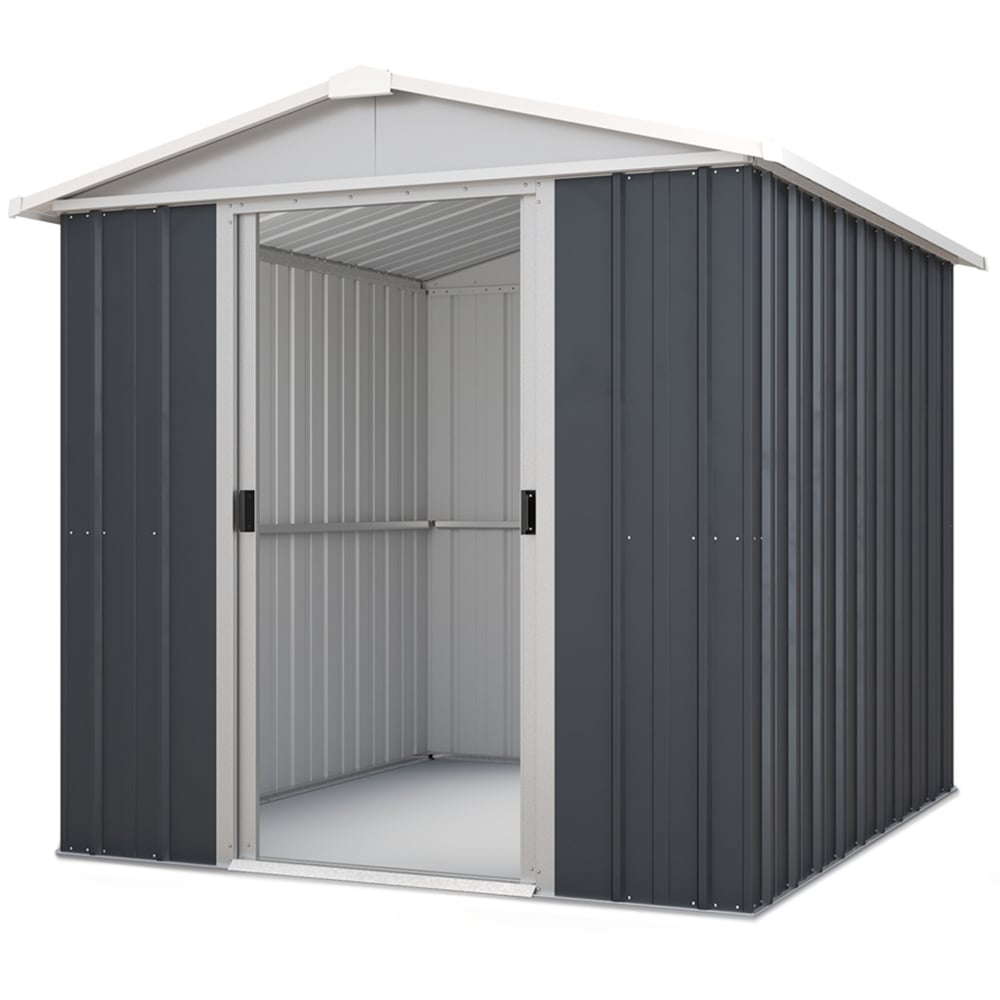 Yardmaster 6'8 x 4'6ft Castleton Anthracite Apex Metal Storage Shed Image 1