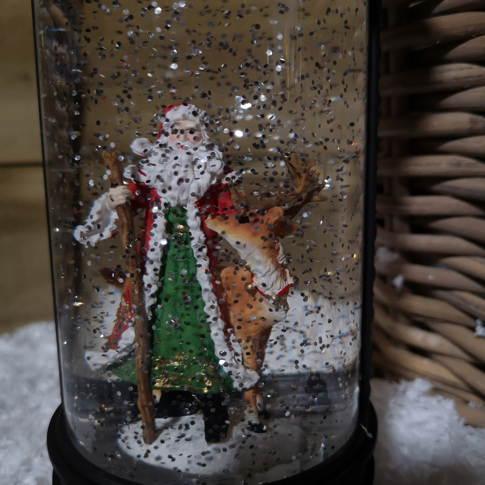 Samuel Alexander Black Santa and Reindeer Scene Water Spinner Lantern Christmas Decoration 29cm Image 5