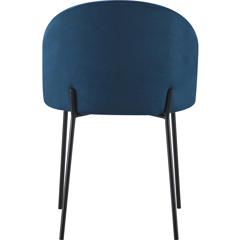 Seconique Boston Set of 4 Sapphire Blue Velvet Dining Chair Image 7