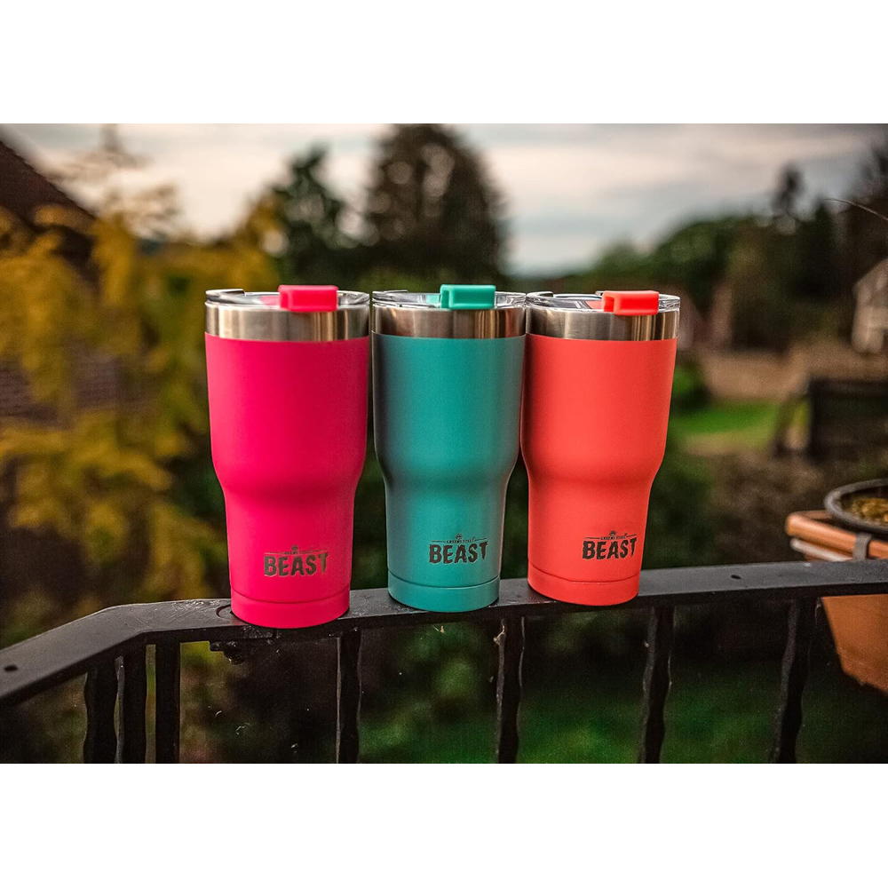 Green Steel Pink Reusable Stainless Steel Insulated Tumbler 30oz Image 5
