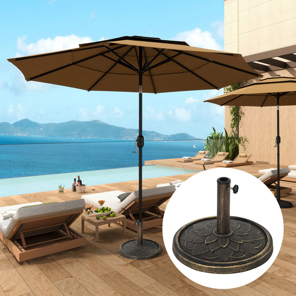 Outsunny Bronze Tone Resin Garden Parasol Base 12kg Image 3