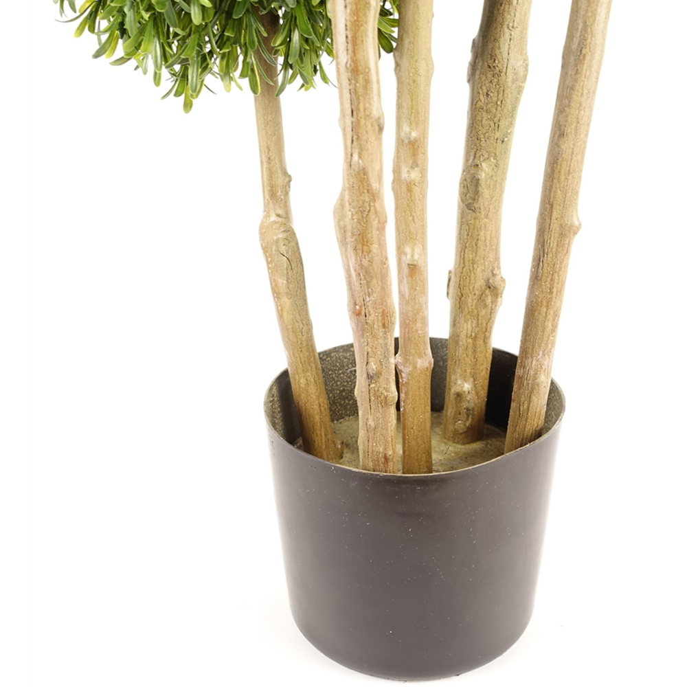 Leaf Balls Topiary Artificial Tree with Natural Trunk in Pot 4ft 2 Pack Image 2