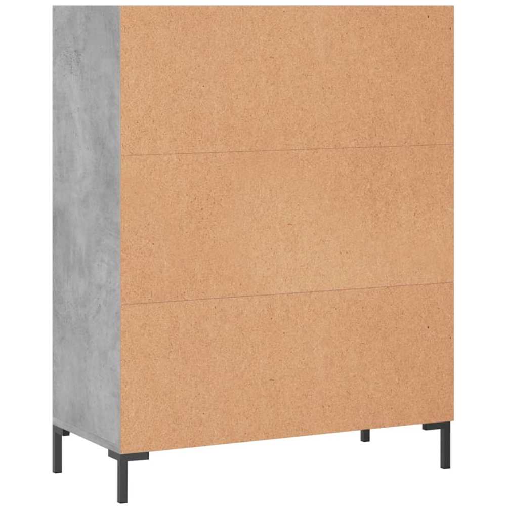 vidaXL 3 Shelf Concrete Grey Bookcase Image 6