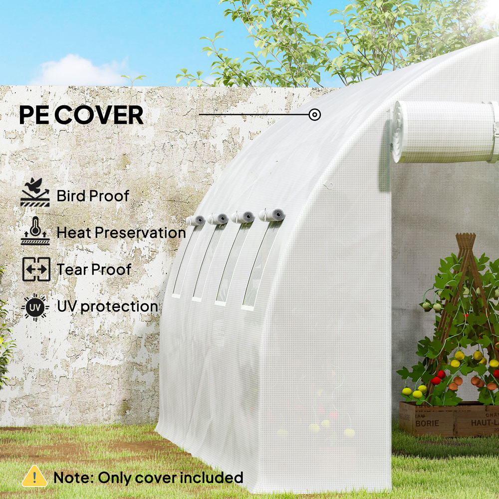 Outsunny 6.5 x 13 x 10ft White Replacement Greenhouse Cover Image 8