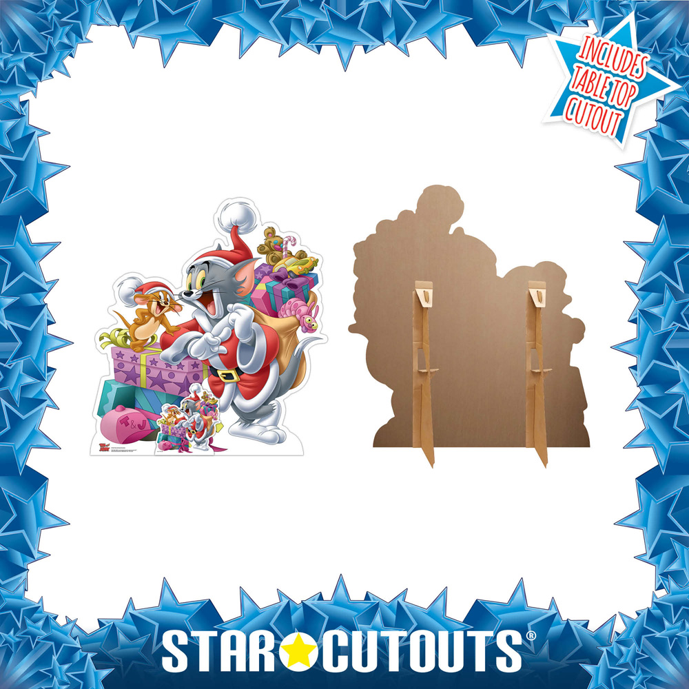 Star Cutouts Tom and Jerry with Christmas Gifts Cardboard Cutout 3.1ft Image 4