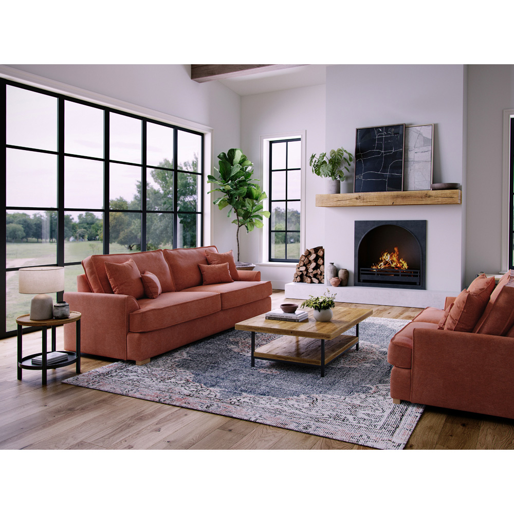 Alba City 4 Seater Ruby Fabric Sofa Image 6