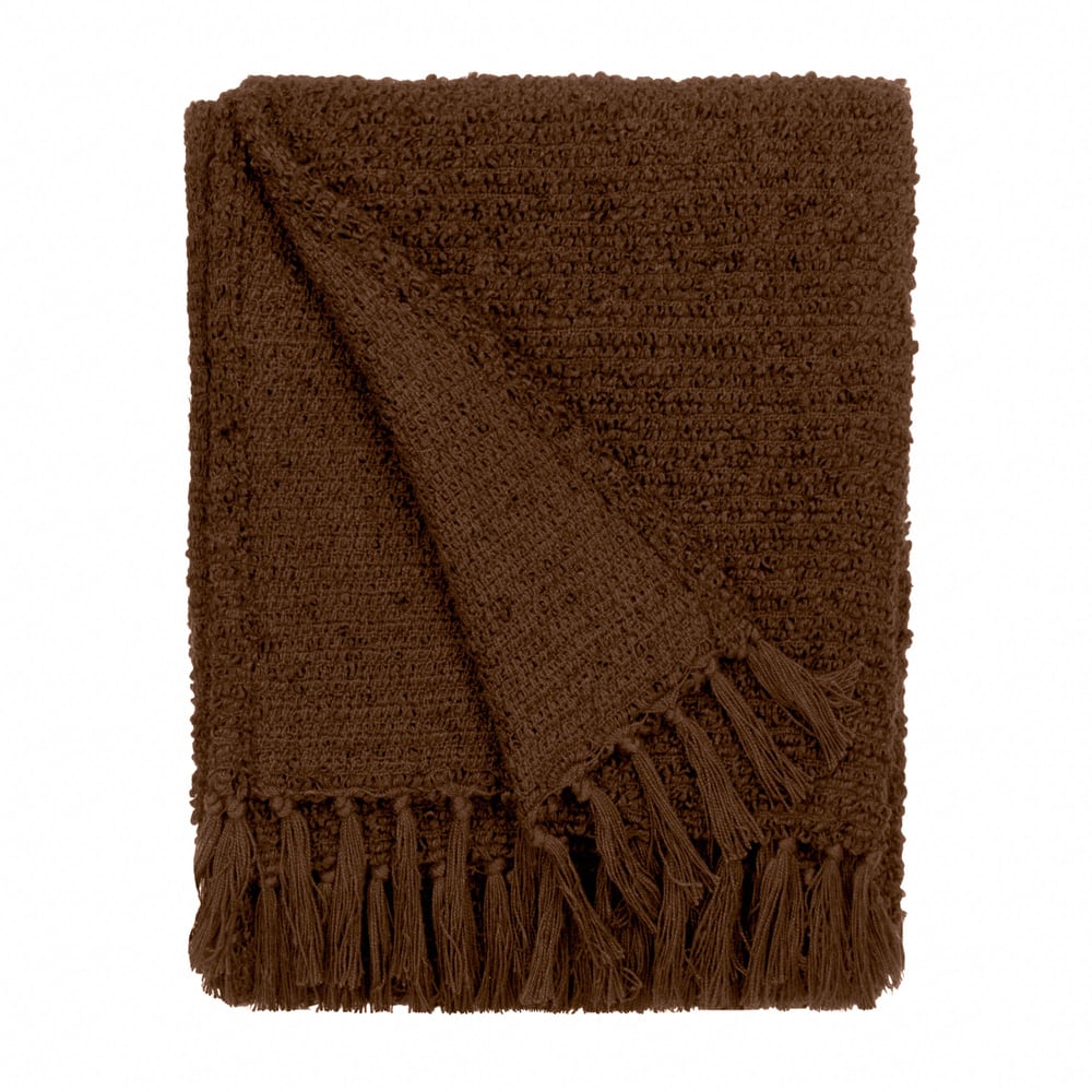 Yard Candar Cocoa Textured Boucle Throw Image 1