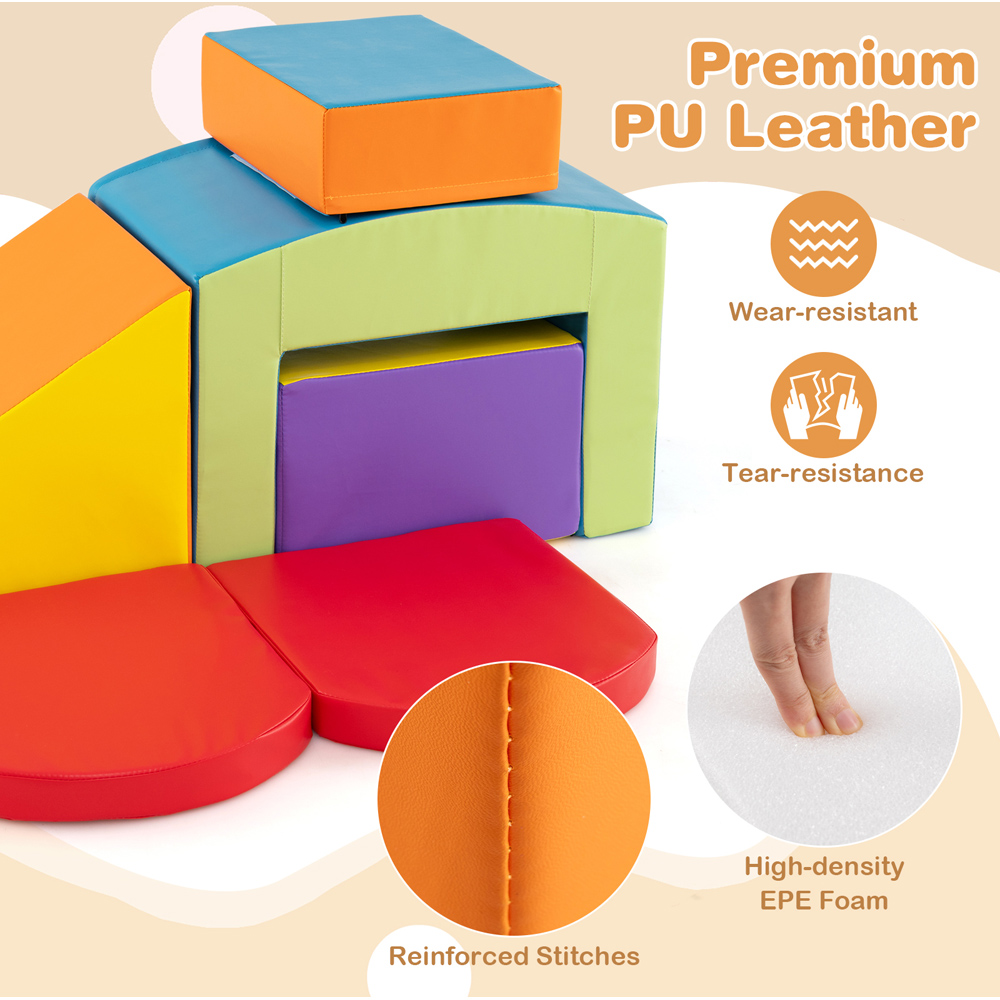 Costway 6 Piece Multicolour Foam Climbing Block Kids Play Set Image 5